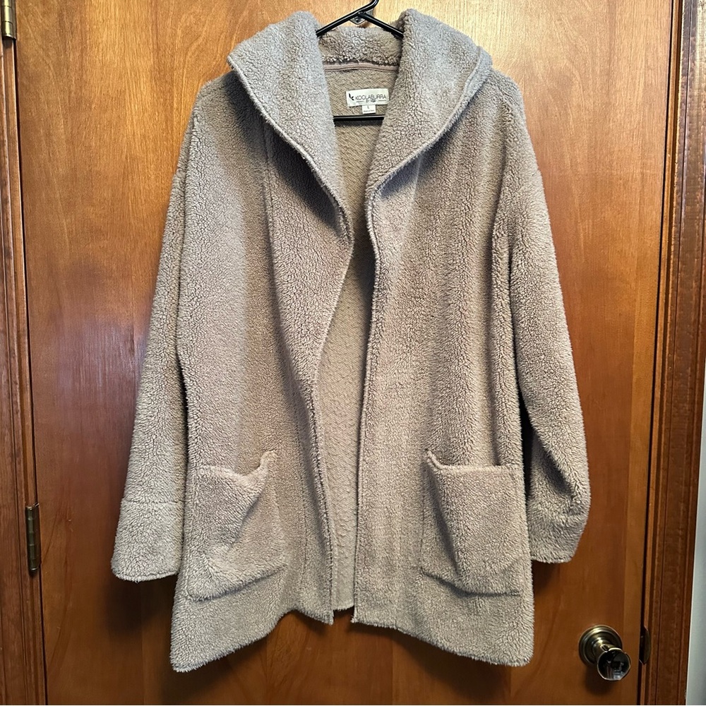 Koolaburra by‎ UGG Beige Tan Sherpa Fluffy Jacket Sweater Cardigan Large